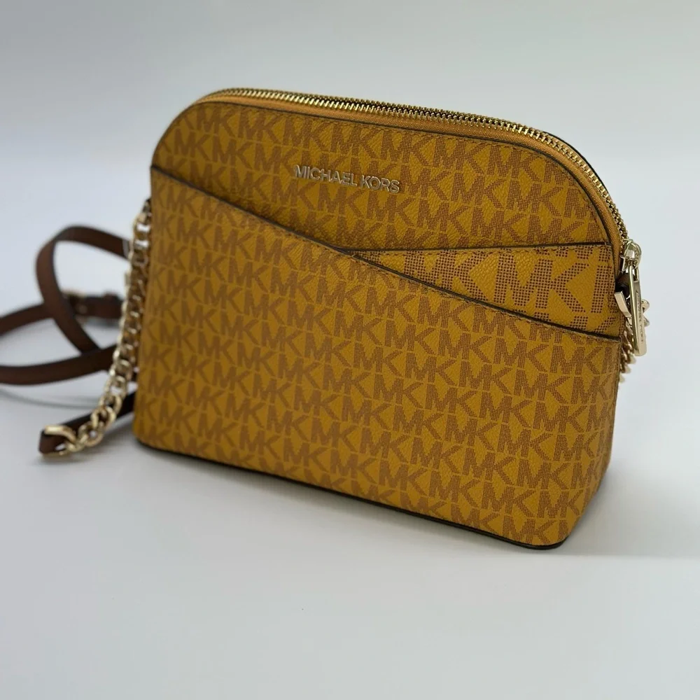 Michael Kors Gold Monogram Crossbody Bag